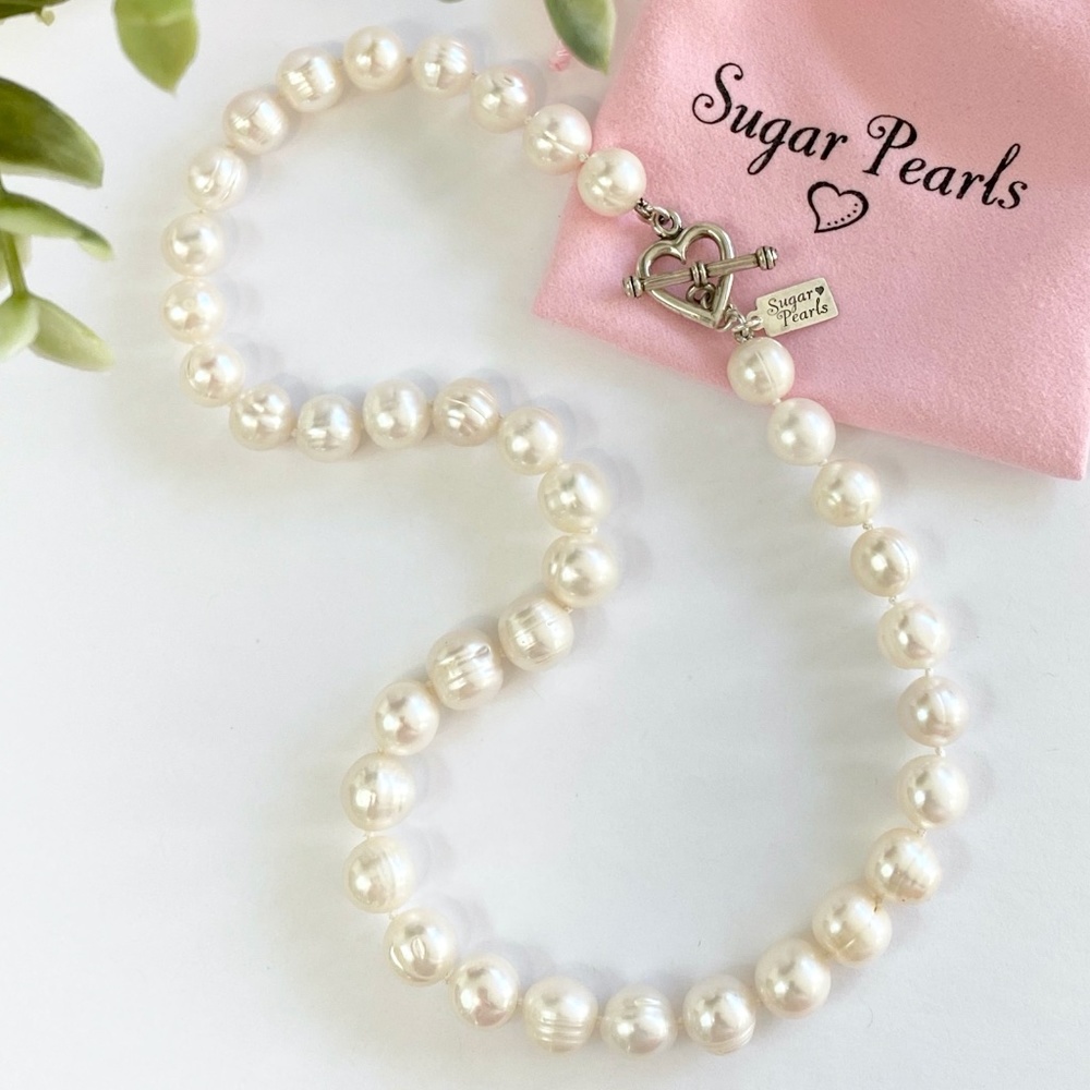 Freshwater Pearl Necklace w/Sterling Heart Toggle